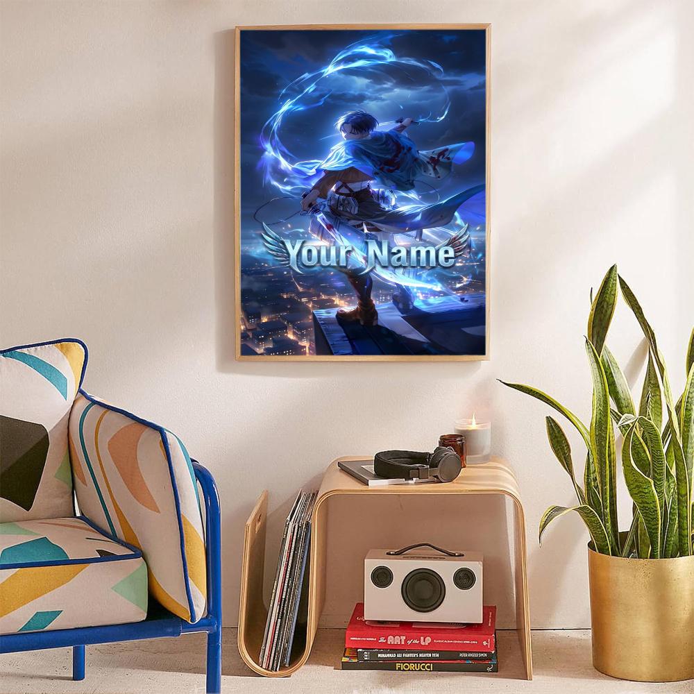 Attack Titan Customize Your Name Diamond Painting Round Diamond Rhinestones Mosaic Diamond Embroidery Wall Paintings Rhinestones Gift Frameless