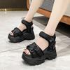 Fashion Women Leisure Chunky Platform Sandals Peep Toe 11CM High Heels Gladiator Goth Slippers Woman Fashion Trendy Summer Beach Sandals