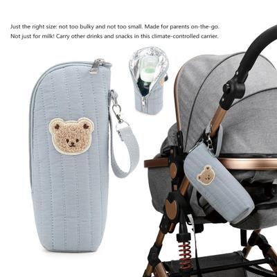 Isolierte Babyflaschentasche Bären-Grafikdesign Tragbarer Flaschenträger Muttermilchlagerung Temperaturkontrolle Reise Kinderbetreuung Organizer