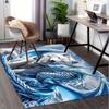 """Loup des neiges et Dragon de glace Impression d'art fantastique Tapis de bureau Parfait pour la décoration intérieure Tapis de bureau pour chaise de bureau Tapis de chaise pour bureau Polyester Chaise"""