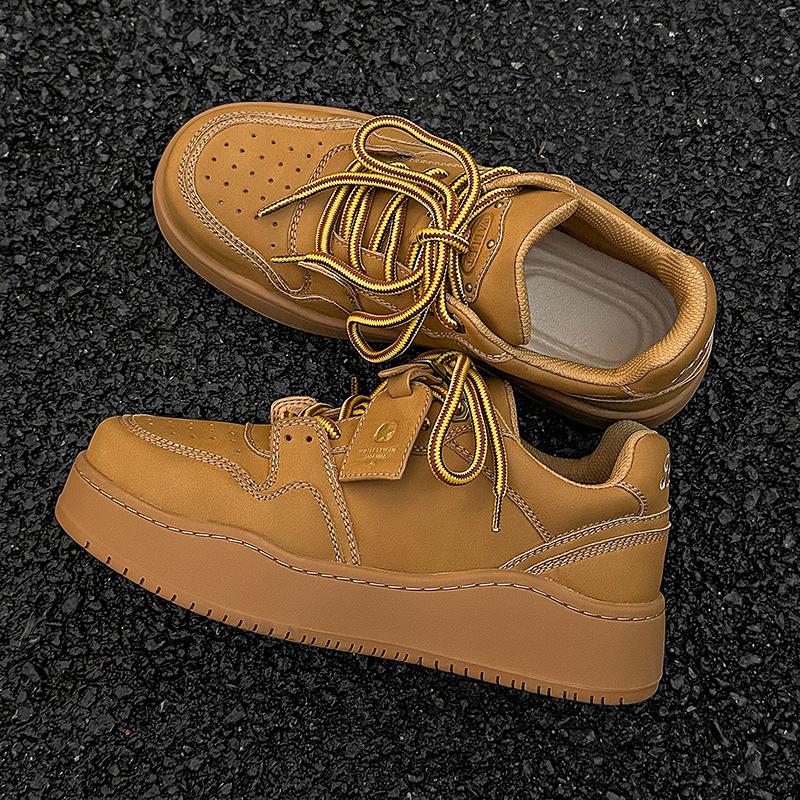 Rainbow color board shoes for men and women 2025 new breathable platform bread shoes heightening couple shoes sports casual shoes