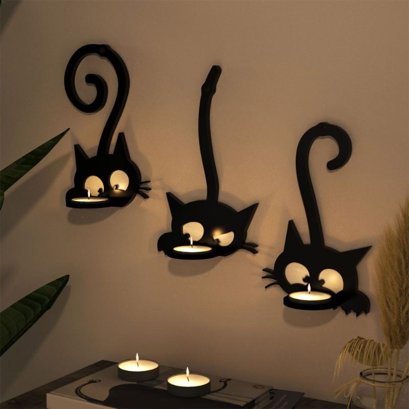Silicone Mold for Cats Shaped Wall Hanging Candle Holder Handmade Home Decoration Mould Jewelry Making Supplies