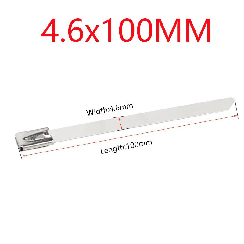 10Pcs 304 Stainless steel cable tie 4.6mm Metal Stainless Steel Zip Ties Multi-Purpose Zip Ties Heavy Duty Cable 5x100/150/300
