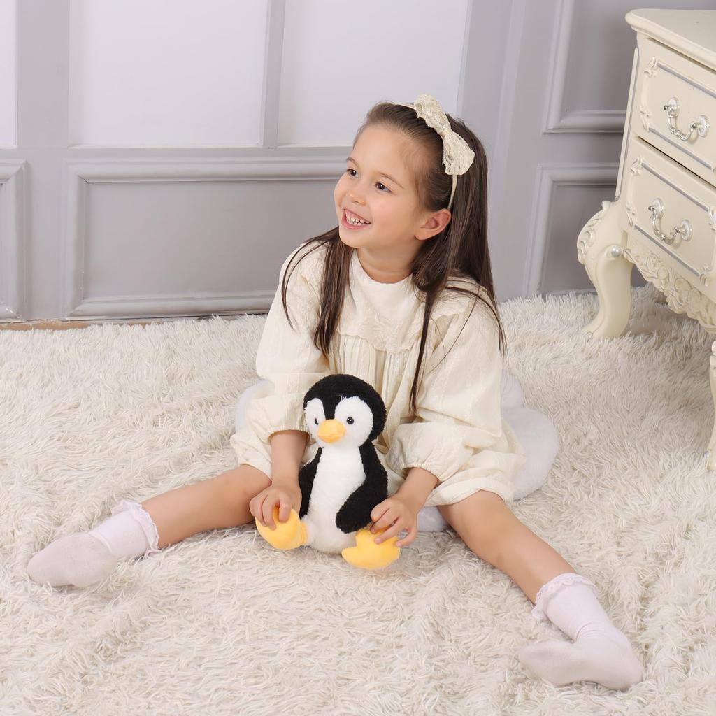 Apricot Lamb Black Velvet Penguin Plush Toy for Kids, Soft and Cute, Fluffy Black Velvet Penguin for Girls and Boys, 23cm