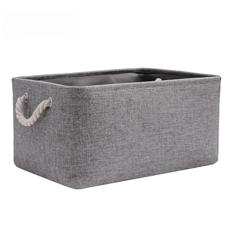 Desktop Miscellaneous Clothing Storage Rack Thick Cotton and Linen Solid Color Storage Basket Household Folding Storage Box