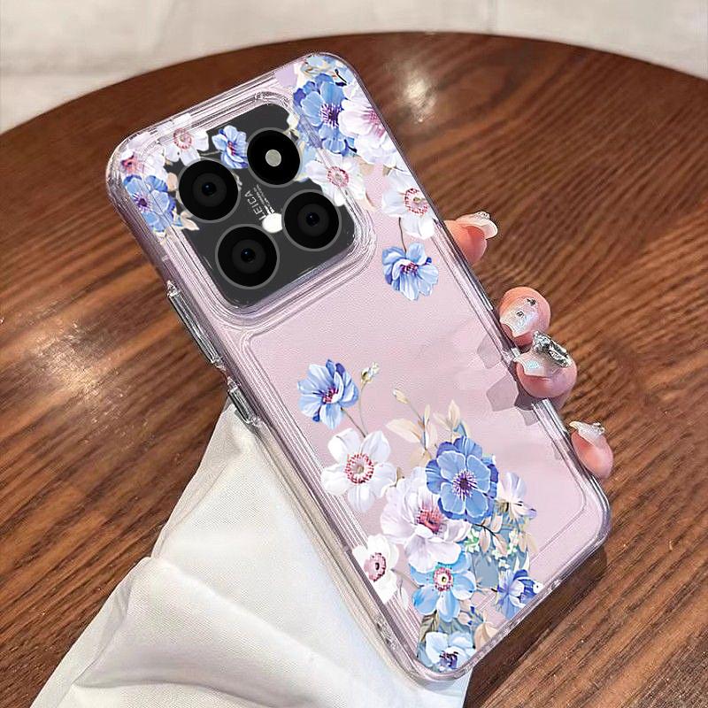 Simple Style Floral Case For Xiaomi Redmi Note 15 Pro 4G Funda Redmi Note 14 13 Pro 5G Clear TPU Silicone Soft Cover