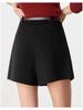 Academy Style Damen High Waist Graue A-Linien Culottes - Schlankmachende Petite Rockshorts für Herbst 2025