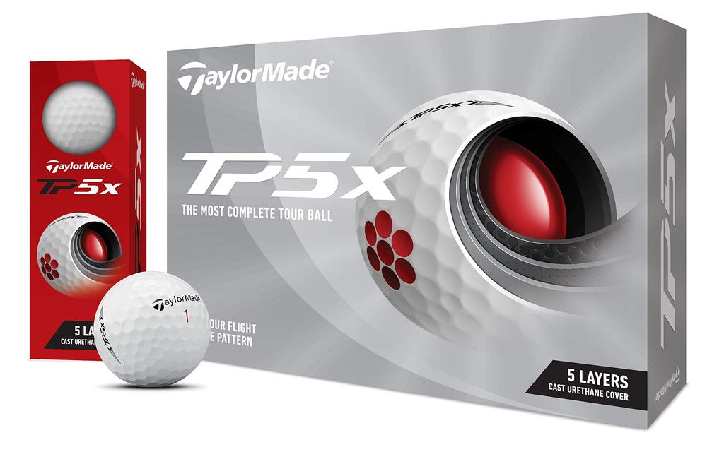 TAYLOR MADE TP5x Golf Balls, 5-Piece, 2021 Model, White, N0802701