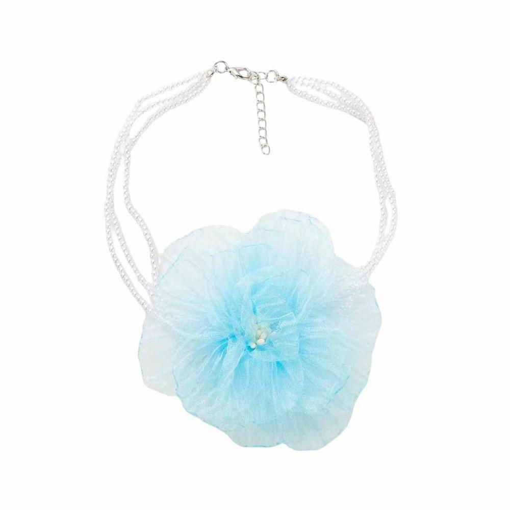 Vintage Style Imitation Pearl Necklace Adjustable Length Multi-Layer Necklace  Women Fashion синий