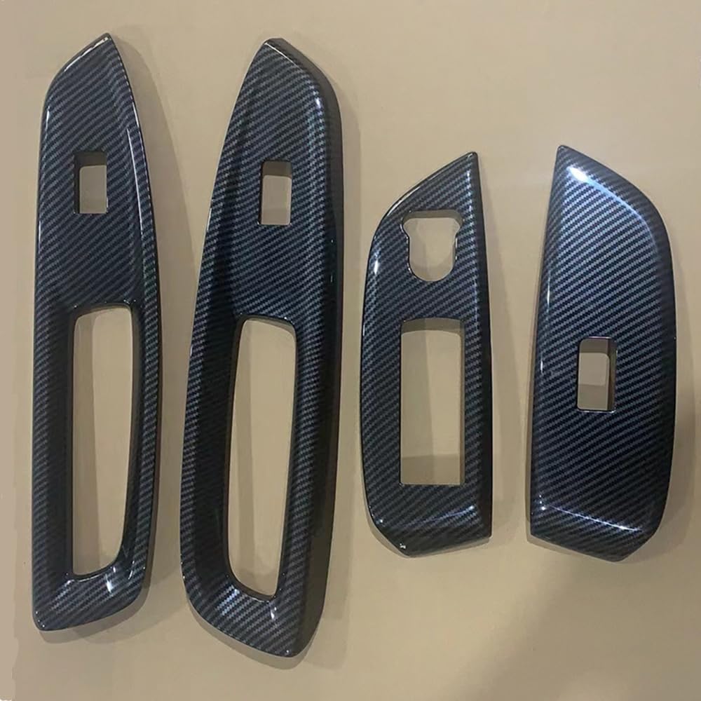 Honda Fit Generation GR Interior Door Window Button Switch Panel Covers and Garnishes Carbon Fiber (4th Series) (Black Finish)