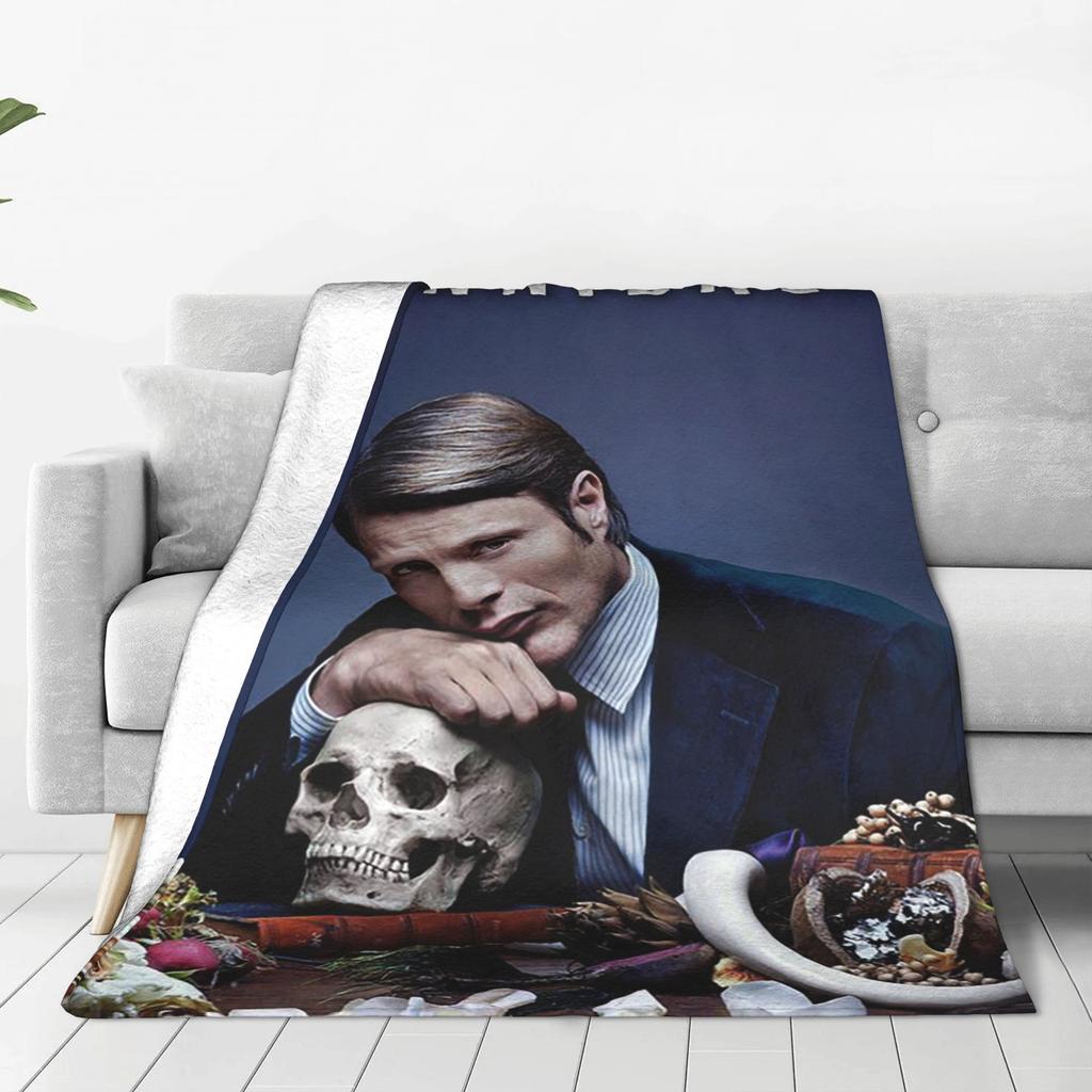 Hannibal Mads Mikkelsen Horror Movie Merch Blanket Warm Fleece Sofa Throw Blanket for Couch Bedding Travel Throws Bedspread Quil