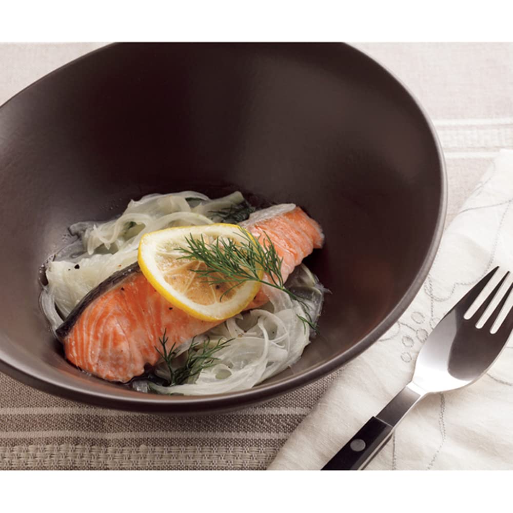 NARUMI Cook Bowl with Lid (Orange), 600cc, Heat-Resistant Ceramic, 41115-33021