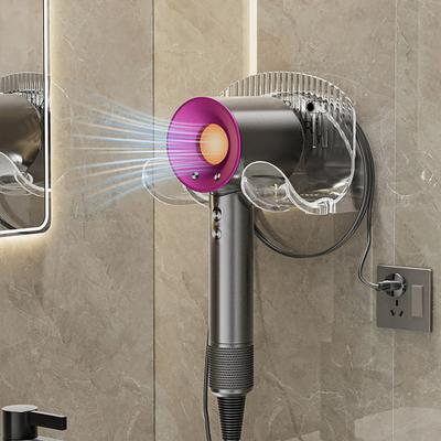Hair Dryer Holder Wall Mounted Easy Installation Space-saving Moisture-proof Heavy Duty Bathroom Storage Organizer