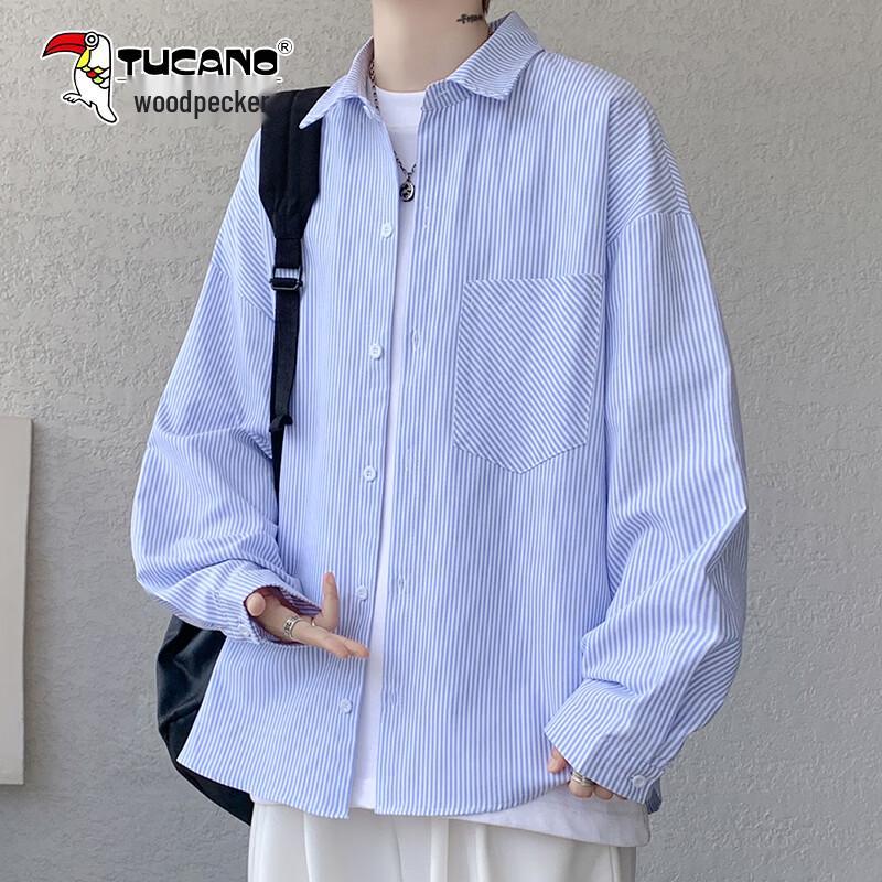 TUCANO Men s Striped Ice Cotton Long Sleeve Shirt M