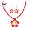 Sensitive Skin Friendly Earrings 2Pcs/Set Lightweight Floral Jewelry Set, Polymer Clay Realistic Flower Easy Wear Charm Necklace, Hawaiian Style Drop