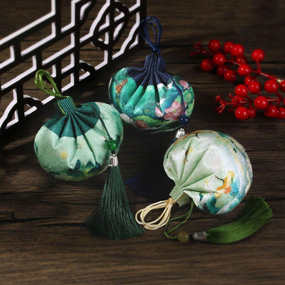 

Embroidery Drawstring Bag Empty Bag Blessing Bag Jewelry Storage Sachet Festival Decoration светло-зеленый
