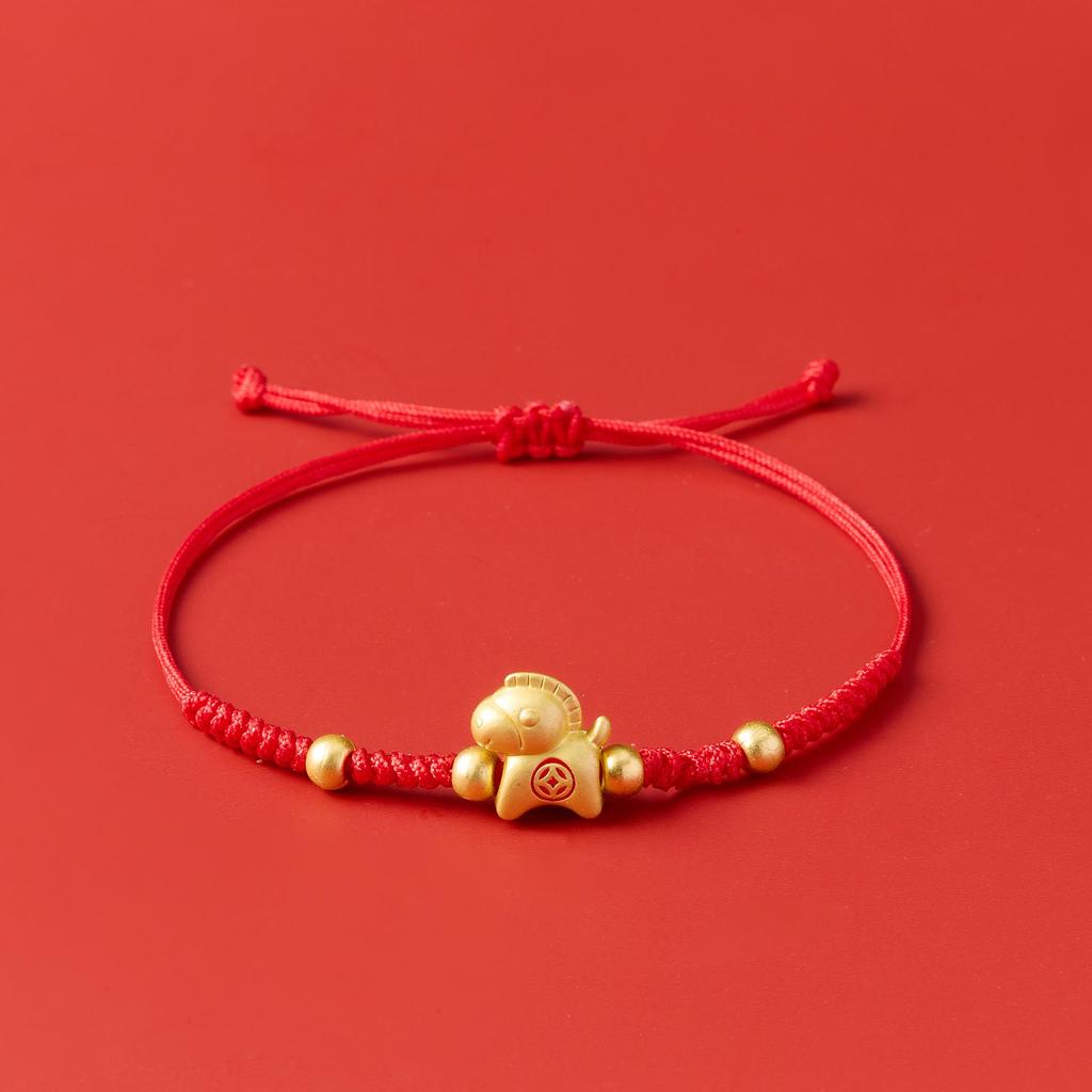 2026 Year of the Horse Red String Bracelet, Handmade Ethnic Style Hand Rope, New Year Charm for Good Fortune.