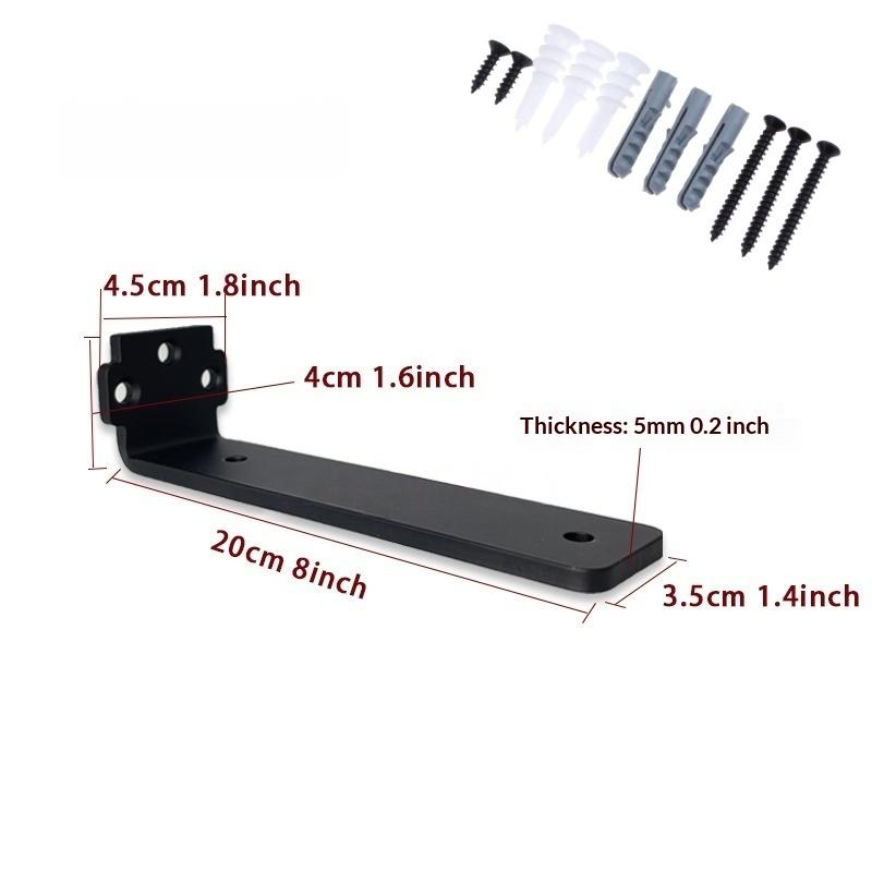 1 Set 5Mm Thicked Invisible L-Shaped Brackets Heavy Duty Cast Iron Floating Shelf Brackets For Kitchen Shelves Support