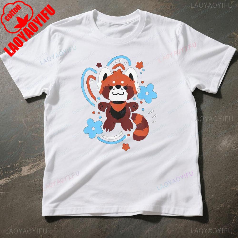 Fluffy Adventurers Red Panda Tshirt Cute Furry Apparel Lesser Panda Cartoon Printed Shirt Furry Lover Gift Tee Men Women Tops