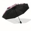 My Melody, Kuromi Automatic Open/Close Umbrella-Cute Umbrella with Cute Design, Portable 3-Fold Compact Umbrella for Men & Women, Halloween