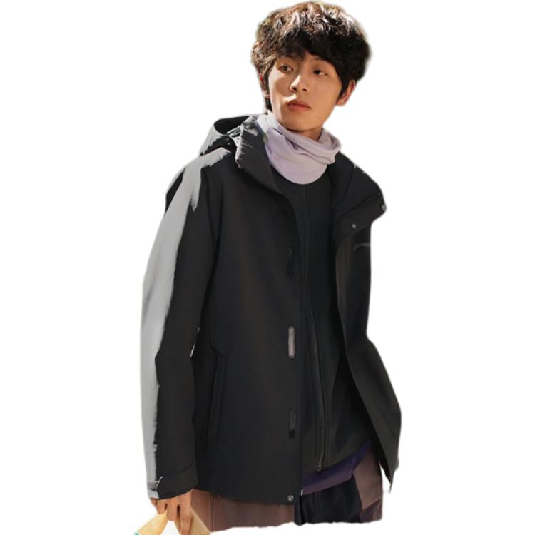 Li Ning Outdoor CF Shell Three-In-One Fleece Lined Warm Water-Resistant Sports Windbreaker Jacket Men jackets AWBV113-3