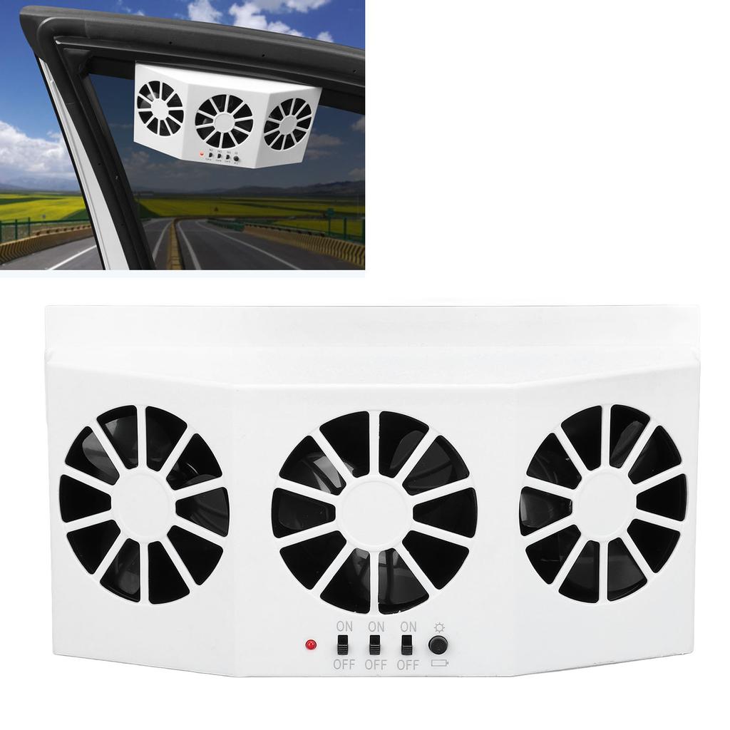 Car Exhaust Fan Solar Powered 3 Fans Ventilation Cooling Odor and Humidity Removal Auto Ventilator