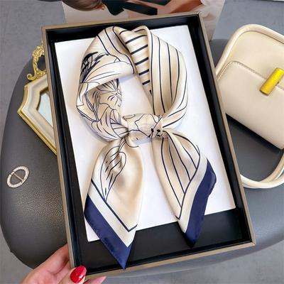 Luxury Print Fashion Square Scarf Women 70*70cm Silk Scarf Neckerchief Hairband Soft Hijab Ribbon Headband Bandana Foulard Gift