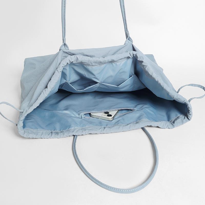 Large Capacity Drawstring Shoulder Bag Sport Lightweight Tote Bag Commuter Travel Storage Bag