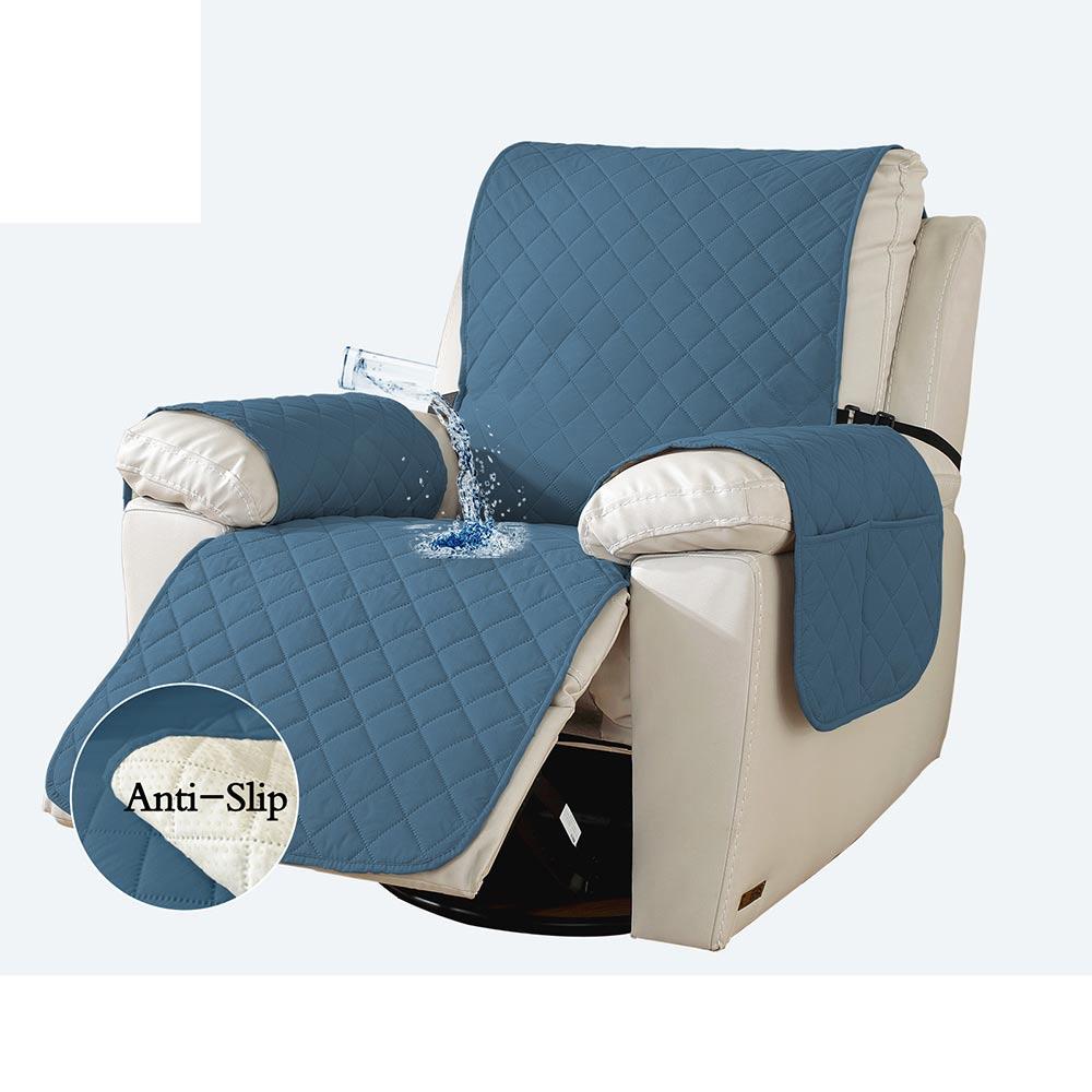 Waterproof Sofa Cover Grid with Pockets Protector for 1/2/3 Seat Armchair Recliner Multi-Color Stain-Resistant Couch Cushion