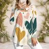 Women Plus Size Long Sleeve Loose Top Metal Ring Neck Detail For Casual Daily Wear