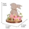 Hand Carved Wood Easter Hare Ornament Wooden Animal Figurine Festival Decoration For Mantels Tabletop Shelf Display