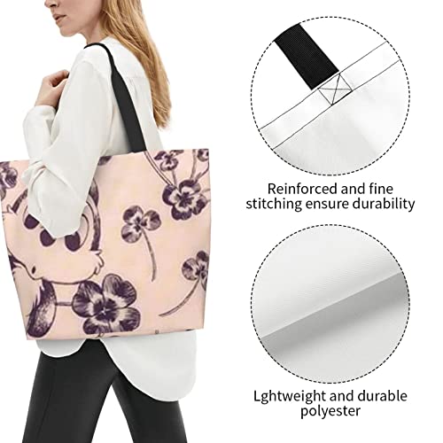 [MINIER] Chip and Dale Eco Bag, Women's Tote Bag, Shoulder Bag, Large Capacity Shopping Bag, Convenience Store Bag, Lightweight, Waterproof, Handbag,