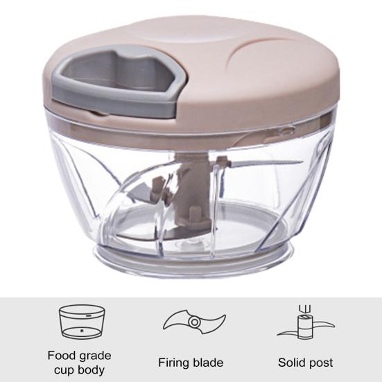 500/900ML Garlic Stirrer Manual Food Processor Vegetable Chopper Hand Pull String Onion Cutter for Veggies Fruits Nuts Herb Easy Clean Kitchen Tool