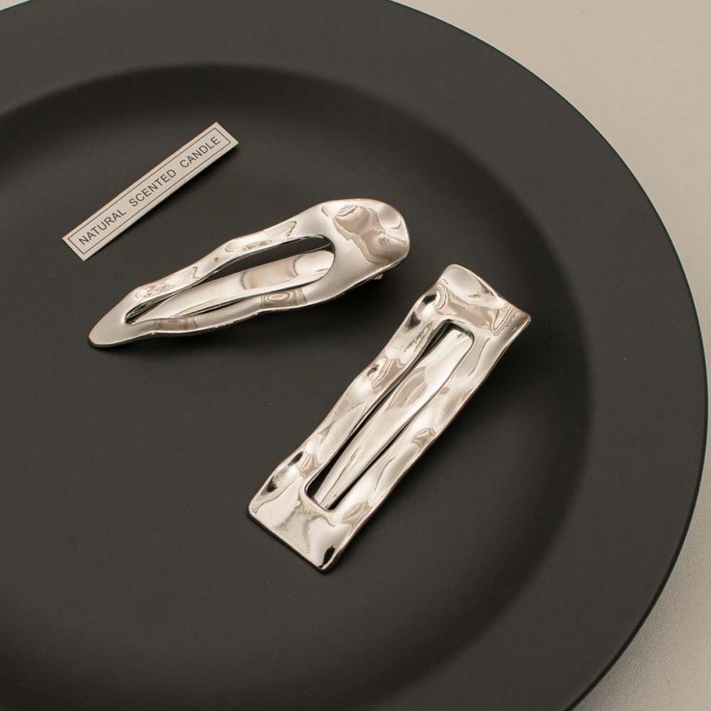 Korean Style Rectangle Side Bangs Hair Clips Punk Hair Clips Metal Hair Pins Fix Fringe Barrette