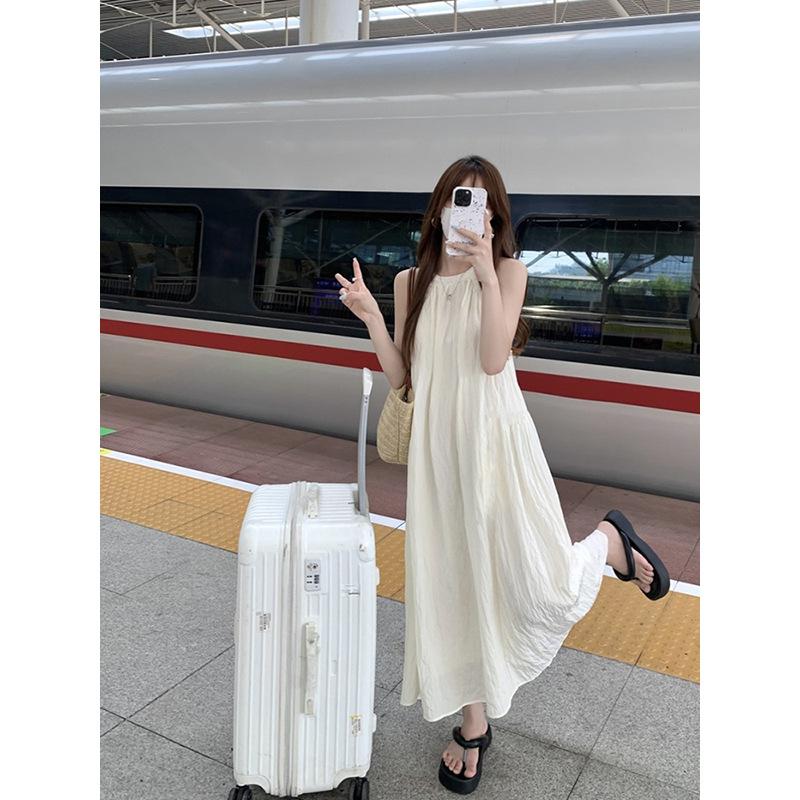 

YYFS Женская мода лето весна однотонный принт без рукавов свисающий вырез свободная талия повседневные платья XXL