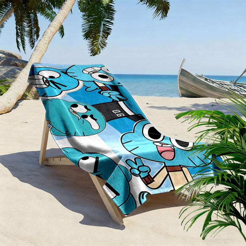Gumball Print Beach Towel, Large Soft Quick Dry Towel for Beach Camping Swimming