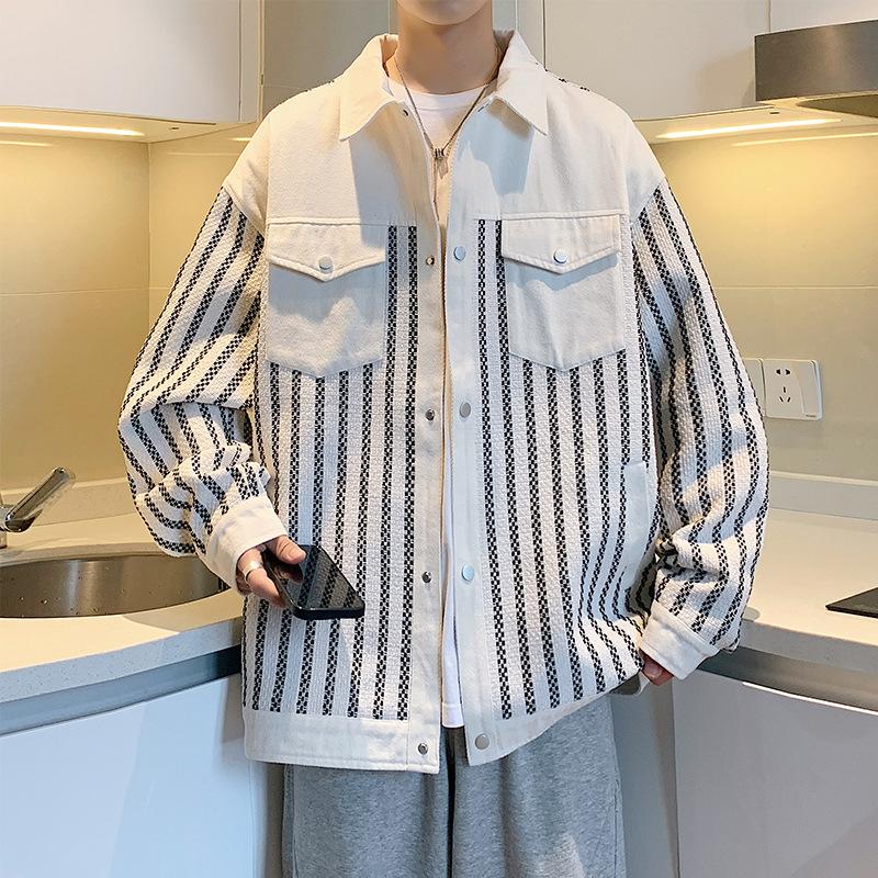 Jacke Herren Frühling Lockeres Oberteil Kleidung Jungen Frühling und Herbst Lässige Werkzeugjacke