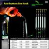 1Set Suspension Fishing Hair Rigs Hook Anti Bottom Gold Sleeve Carp Fishing Hook Size1#-7# Ready-To-Use Carp Rigs Fishing Lure