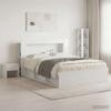 Headboard Cabinet with Storage Glossy White Wood Based Material