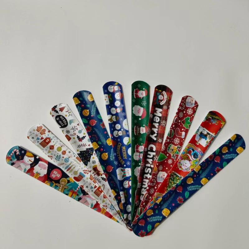 PVC Leaf Pattern Christmas Snap Bracelet - Children's Cartoon Theme