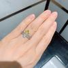 Zircon Women's Ring Pink Yellow Colored Square Jewelry High Carbon