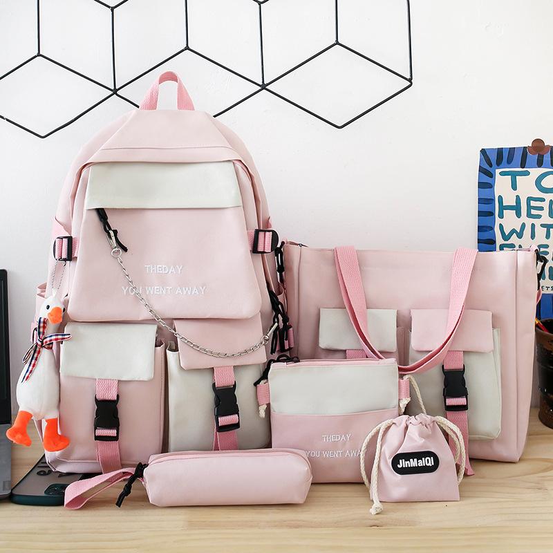 Male Middle School Students  Female Junior High School Students  Primary School Students  Contrasting Color Large Capacity Backpack