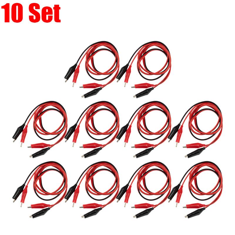 10/1x Double-Ended Alligator Clip Flexible Electrical Jumper Power Test Cable Crocodile Copper Clamp For Precise Circuit Testing