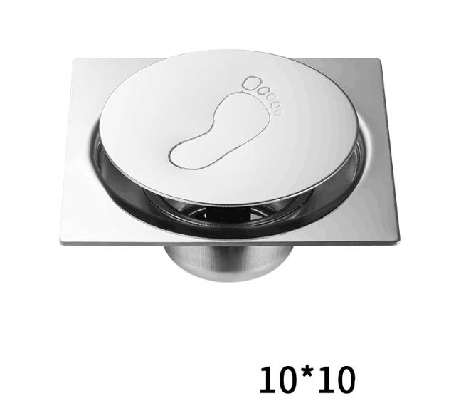 Factory Price Commercial Drainer Hot Sale Pop up Floor Drain with Foot Print Pattern