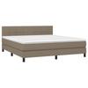 3140069 vidaXL Bed with Box Spring and Mattress Taupe 160x200 Cm Fabric