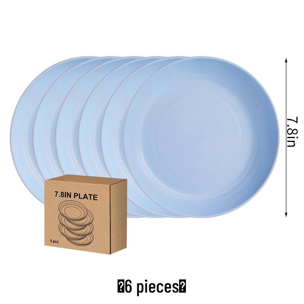 Eco-Friendly Wheat Straw 24-Piece Dinnerware Set: Plates, Bowls, Cups & Cutlery