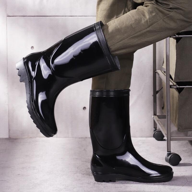 DAXTE Fleece-Lined Mid-Calf Safety Rain Boots