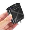 Dual Port LED Light-Up 25W Fast Charger with PD+QC3.0 for Mobile Phones - US/EU/UK Standards