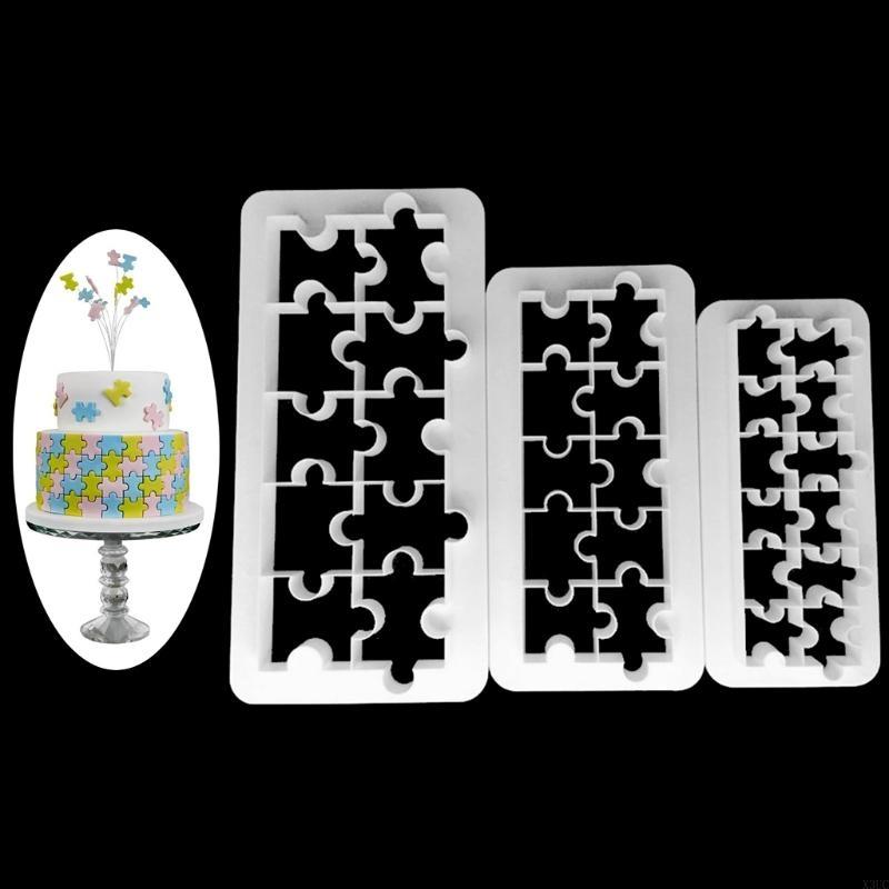 

3 Pcs Plastic Cake Mold Chocolate Cookie Cutter Fondant Decoration Tool X3UC чёрный