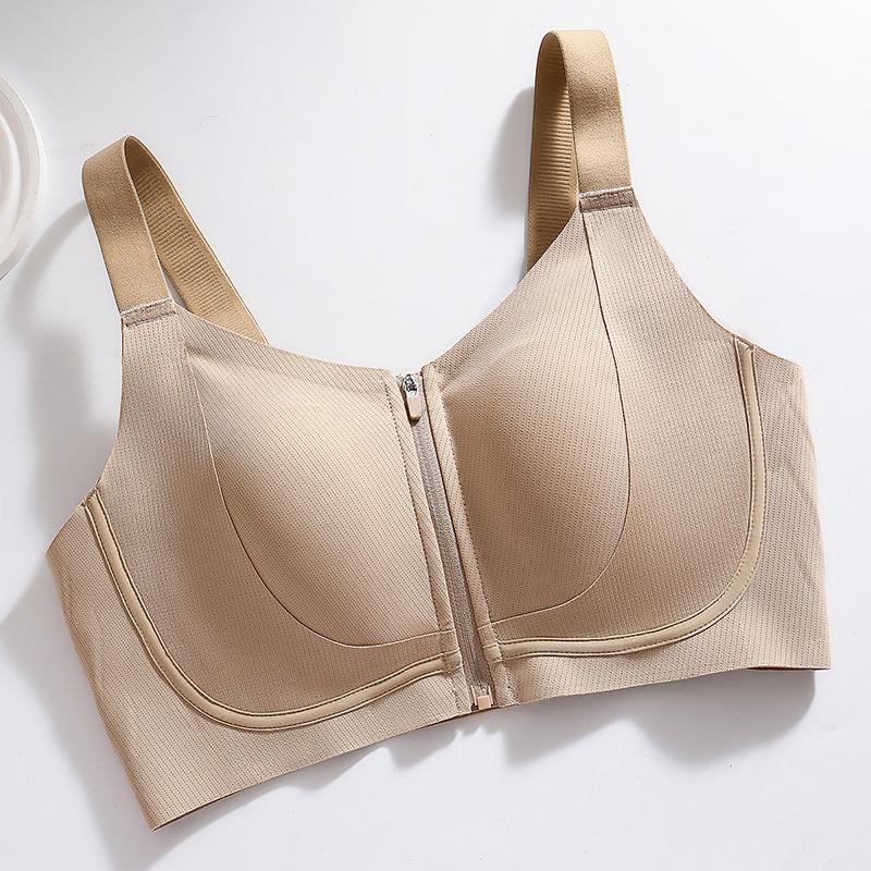 Large Breasted Lingerie for Women Thin Design Front Zipper Front Buckle Seamless Sports Shock-absorbing Bra